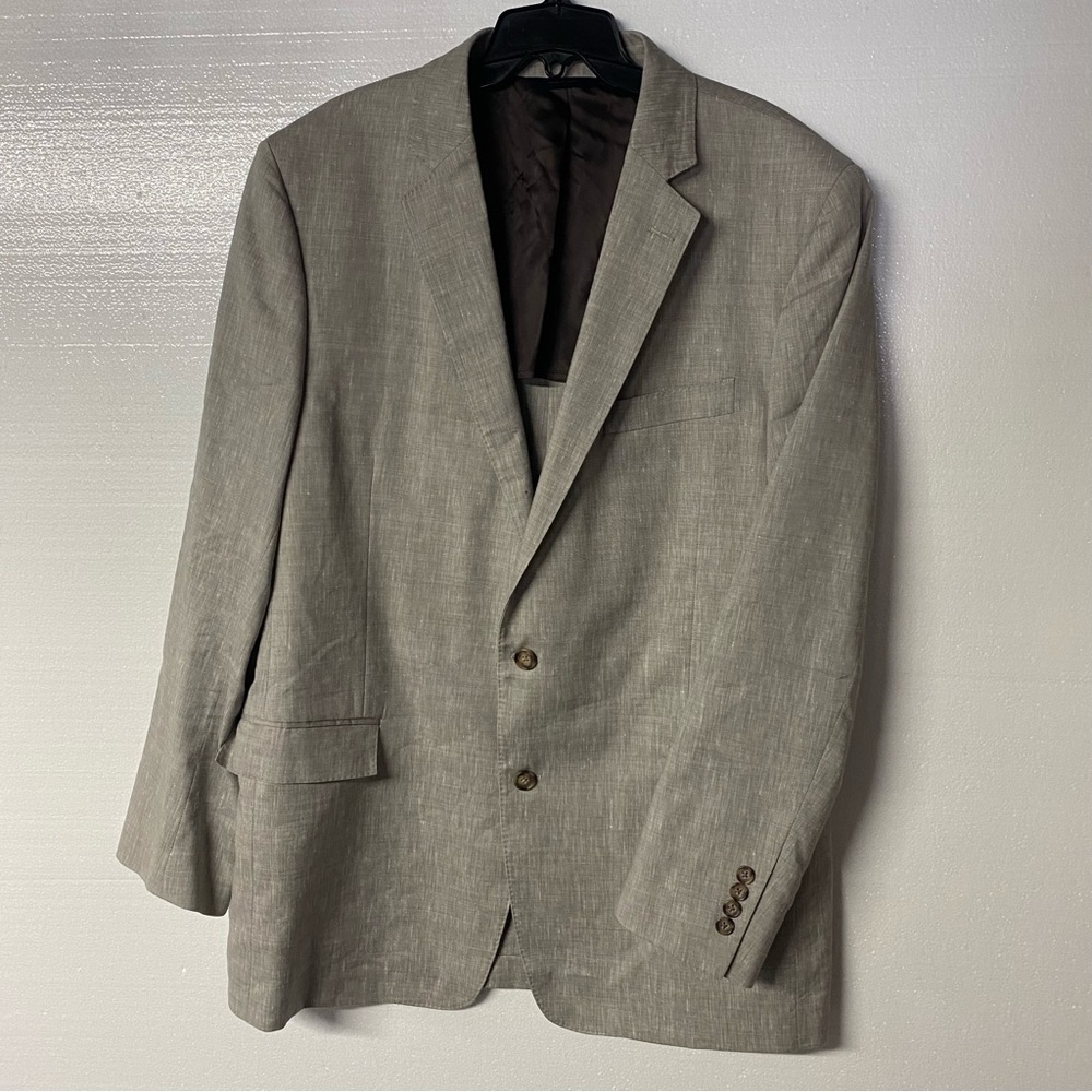 Brooks Brothers Blazer Sport Jacket 44L 36W Linen Wool Blend 1818 Regent Estrato
